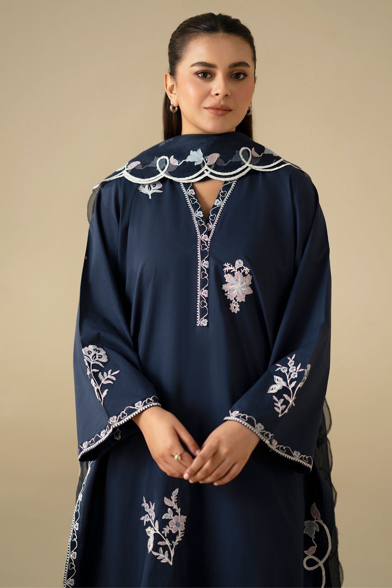 AZURE GRACE-3PC (SHIRT, TROUSER & DUPATTA)