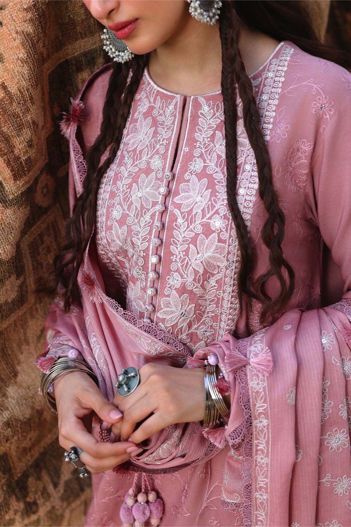 ROSE MELODY-3PC LINEN EMBROIDERED SUIT