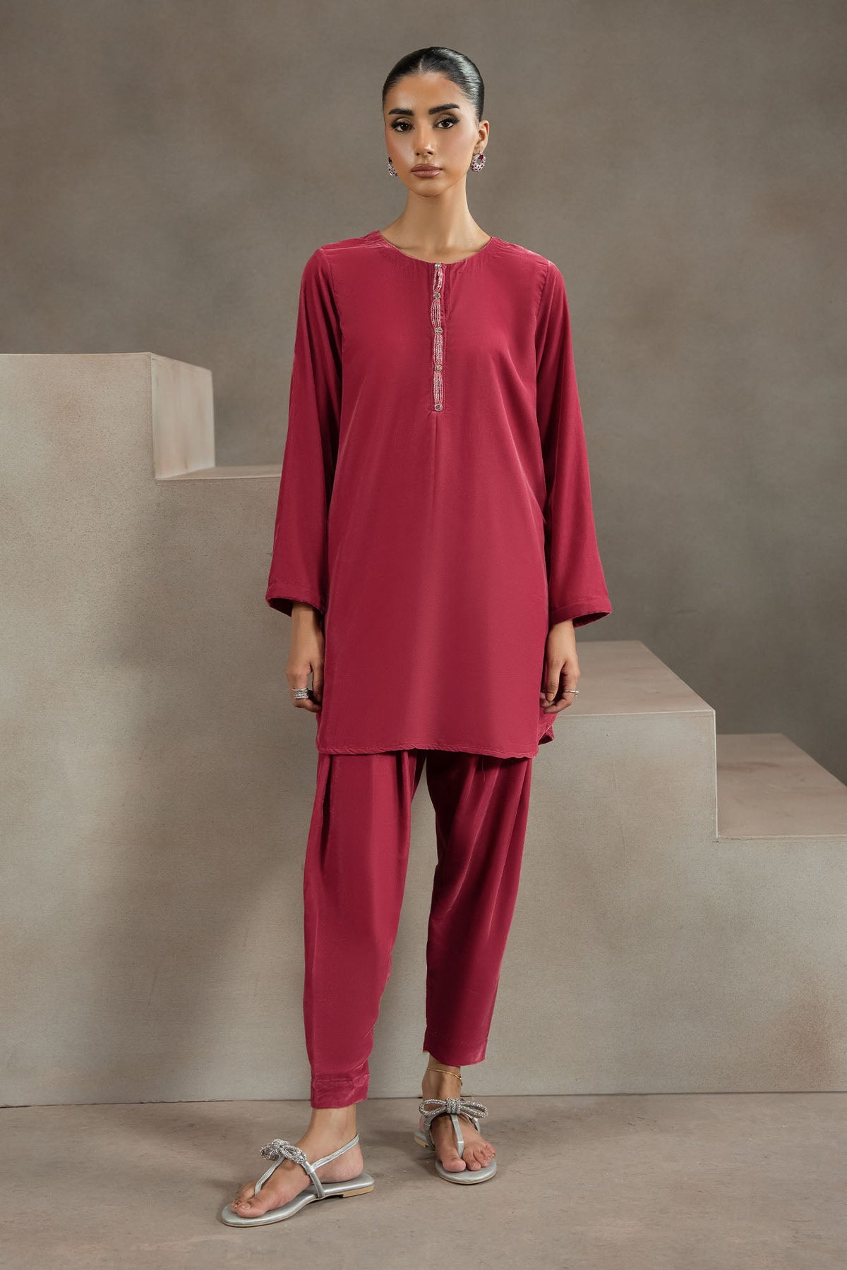 CORAL BLUSH-2PC (SHIRT & TROUSER)