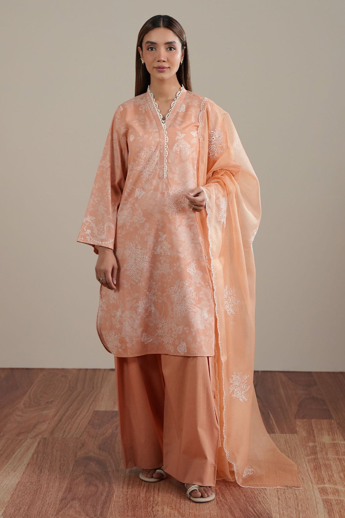 FLORAL CANVAS-2PC (SHIRT & DUPATTA)
