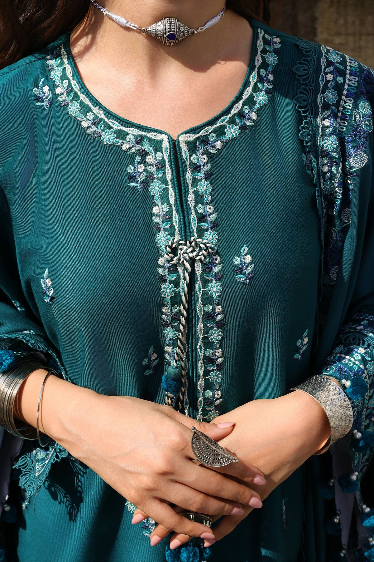 INDIGO MUSE-3PC MARINA EMBROIDERED SUIT