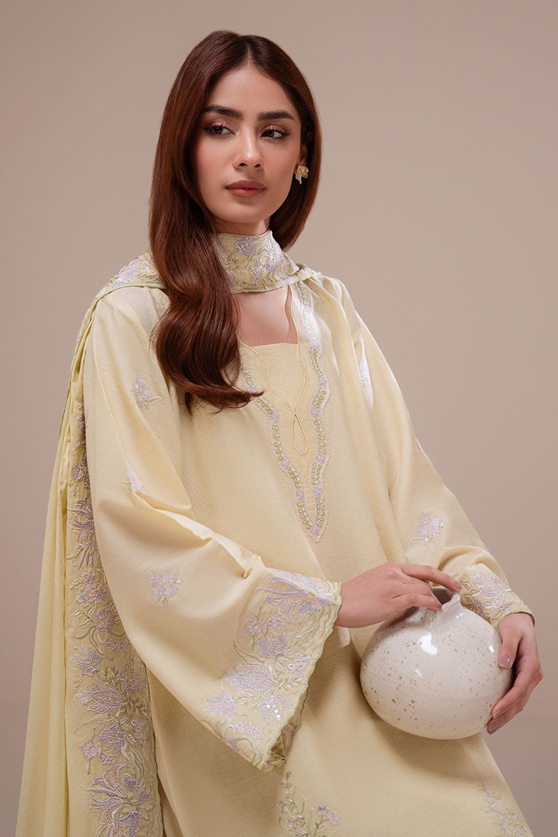 SOFT BUTTERCUP-3PC (SHIRT, TROUSER & DUPATTA)