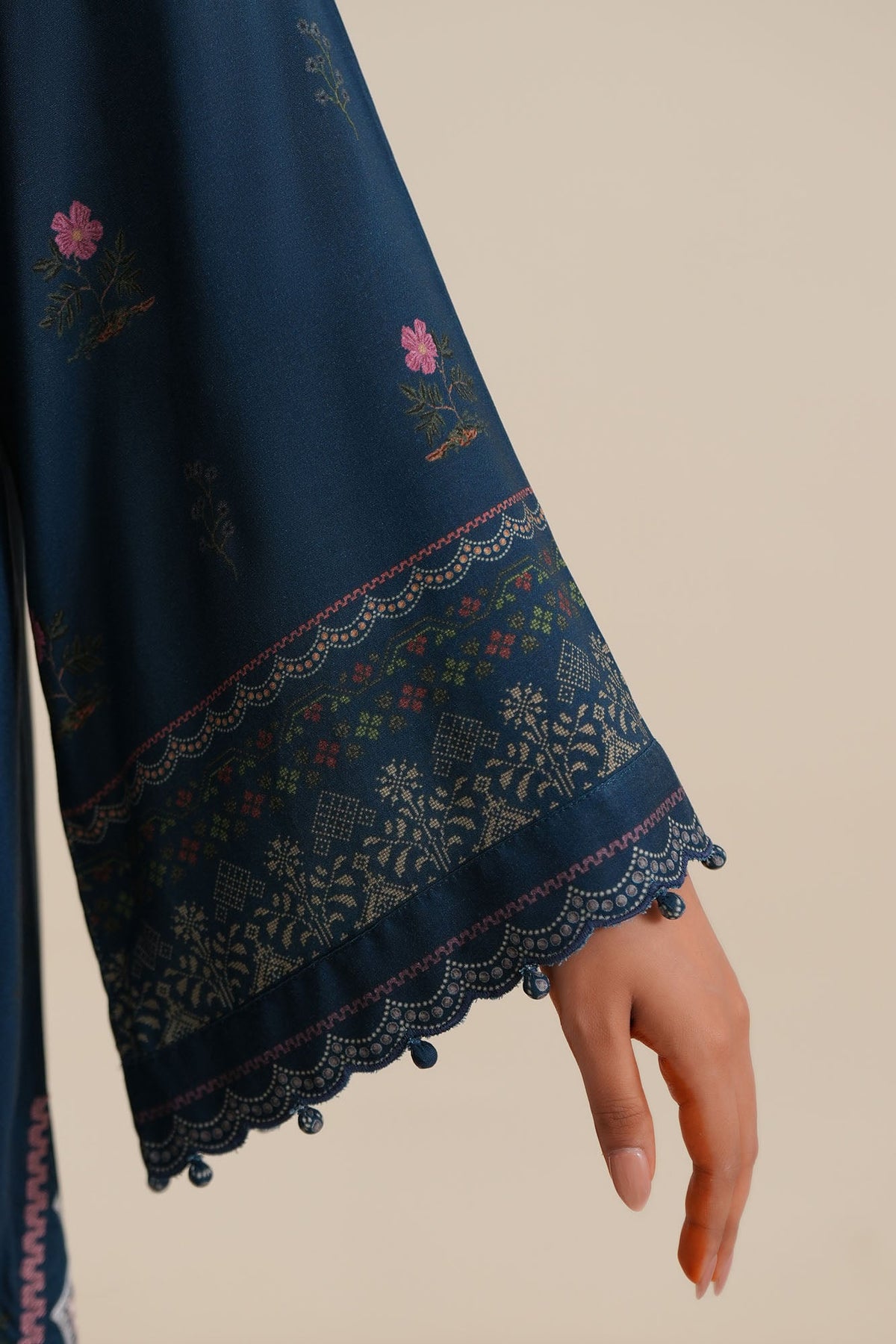 OCEAN DEEP -3PC LINEN PRINTED SUIT