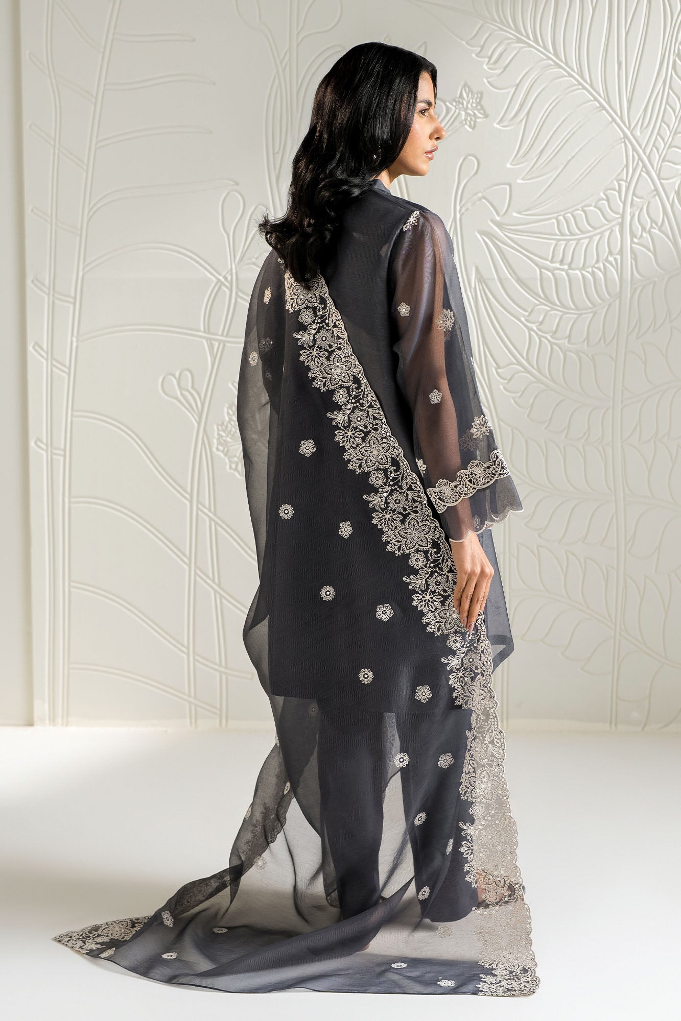 NAVY GLEAM -2PC (SHIRT & DUPATTA)