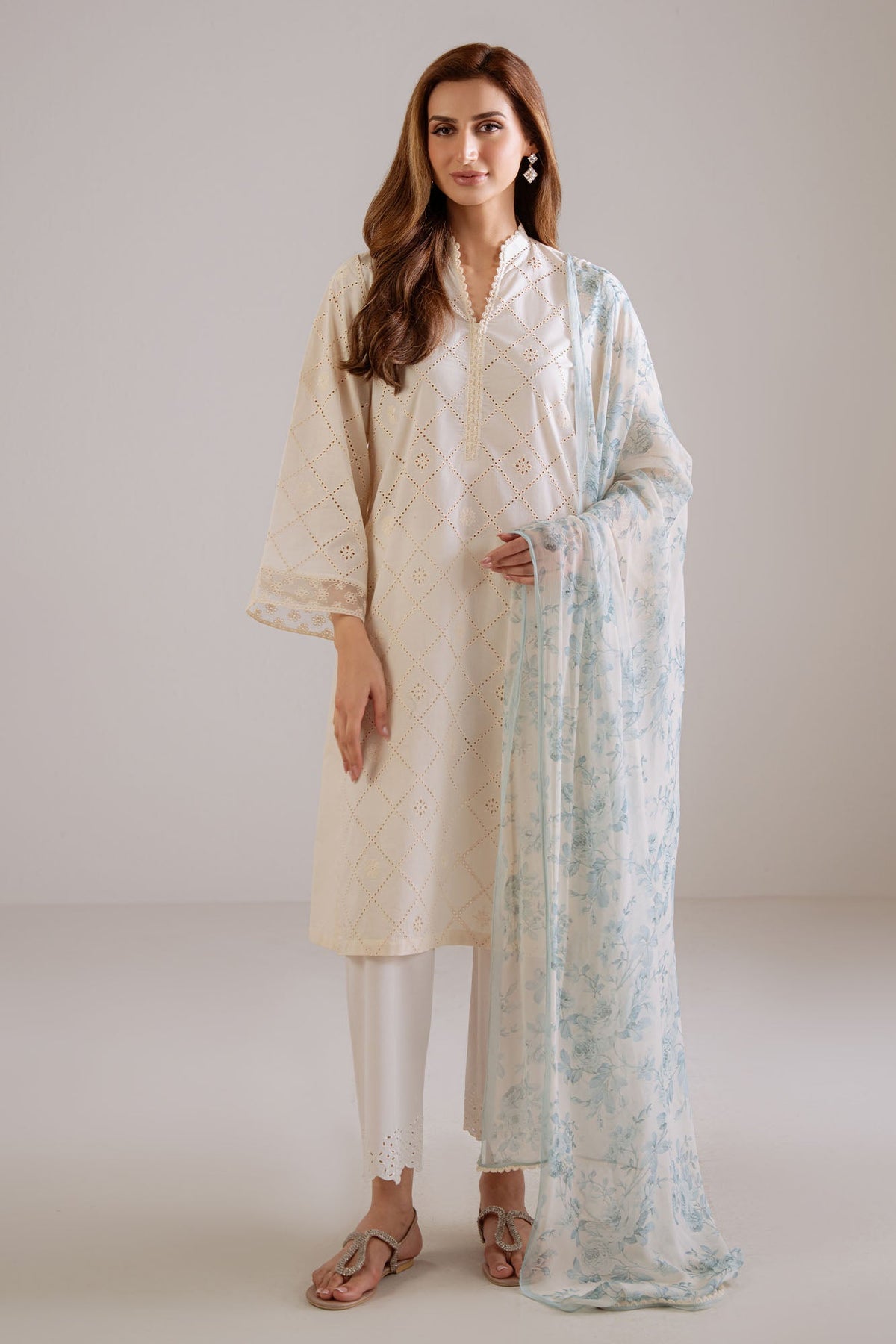 PORCELAIN SKY-2PC (SHIRT & DUPATTA)
