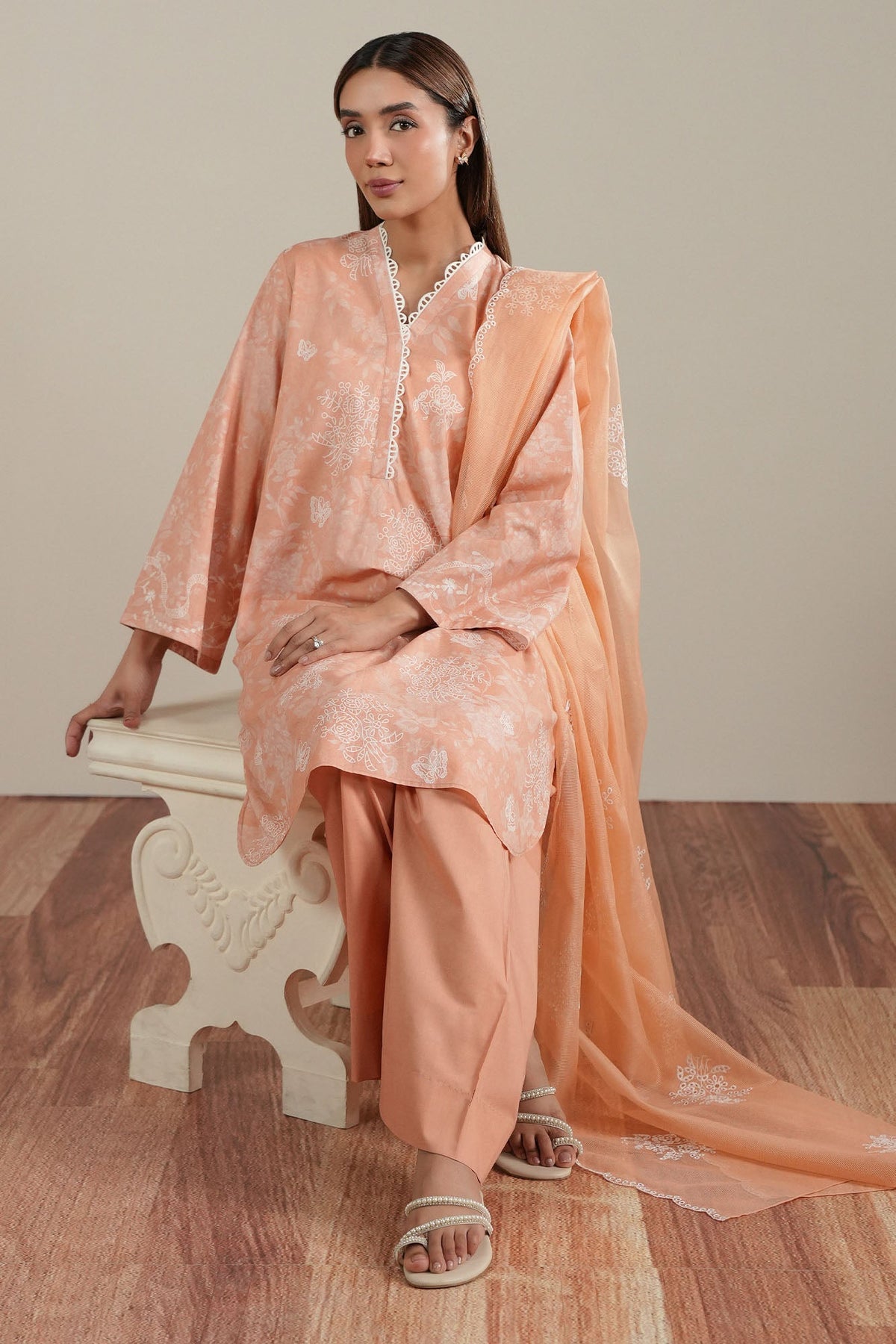 FLORAL CANVAS-2PC (SHIRT & DUPATTA)
