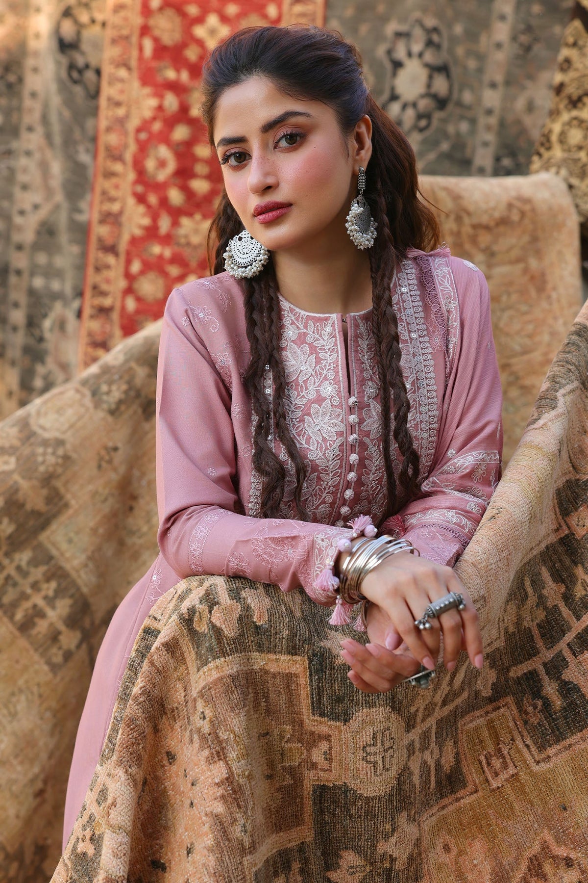ROSE MELODY-3PC LINEN EMBROIDERED SUIT