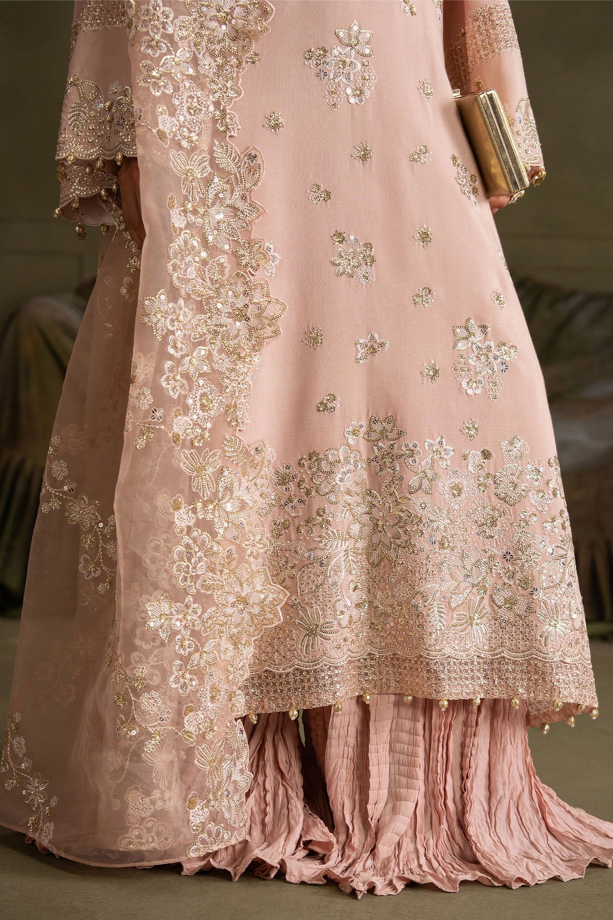 FLORAL MEADOW-3PC SILK EMBROIDERED SUIT