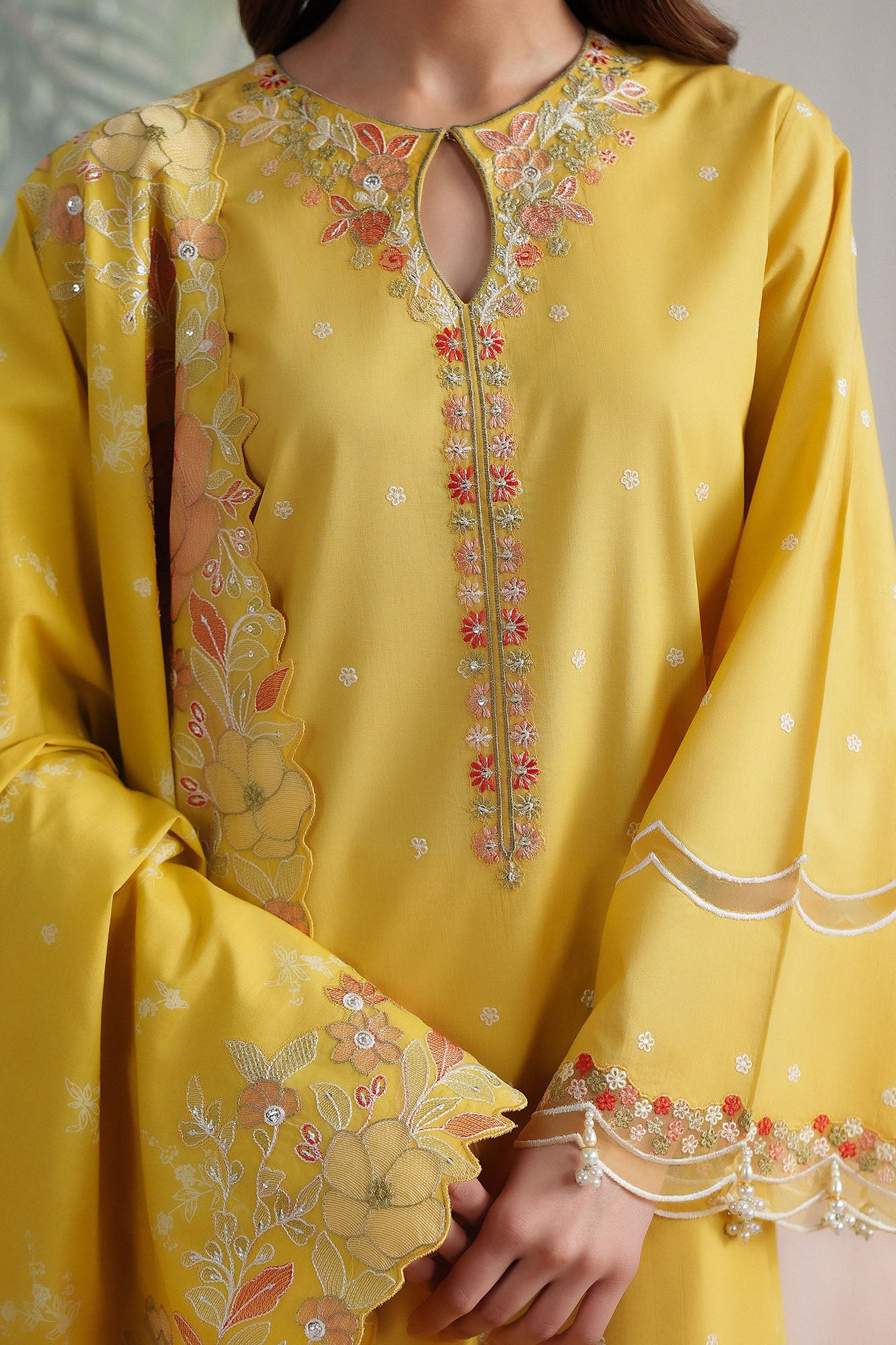 SUNLIT GARDEN-3PC (SHIRT, TROUSER & DUPATTA)