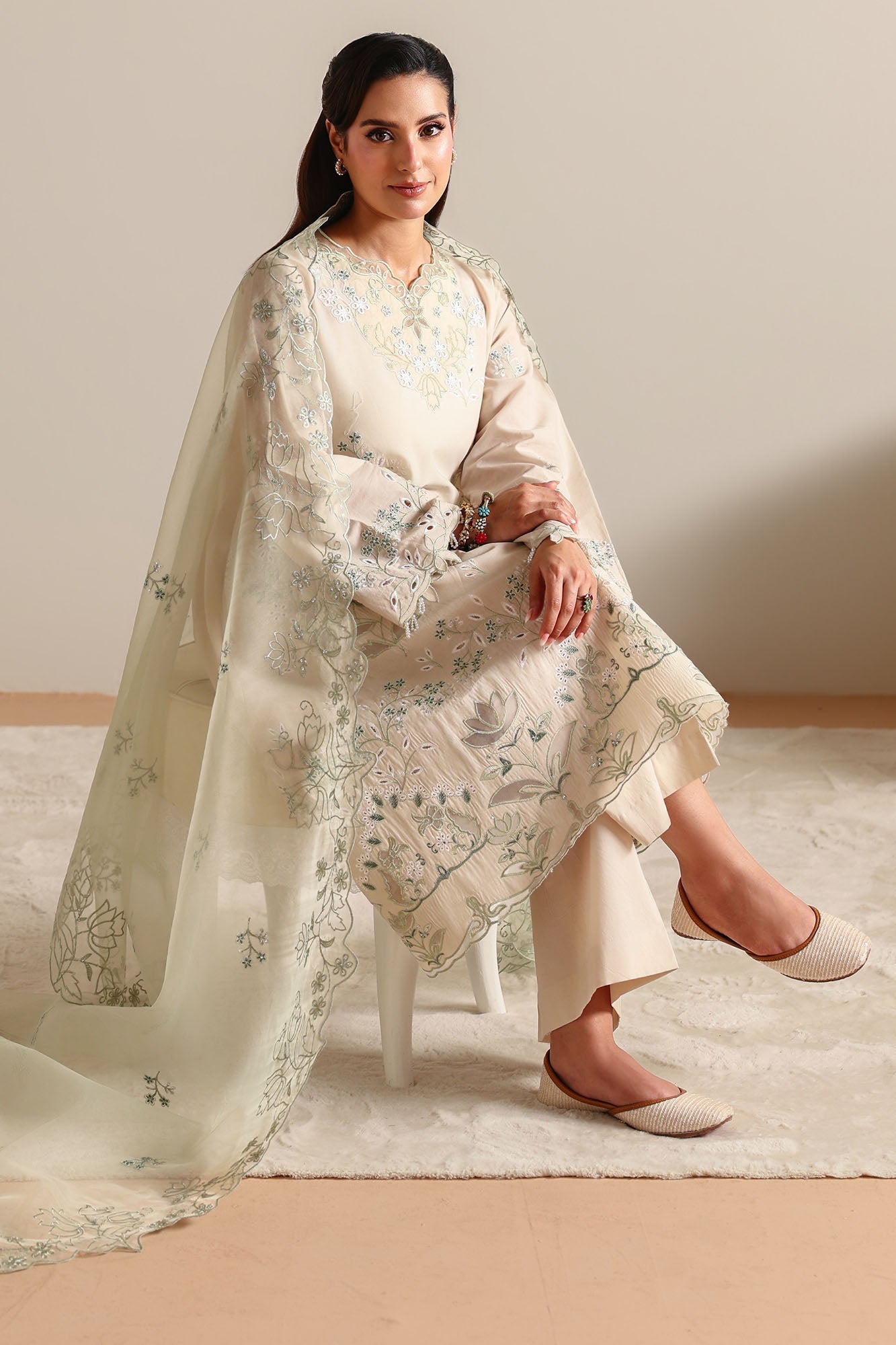 PEARL SAGE-3PC EMBROIDERED LAWN SUIT