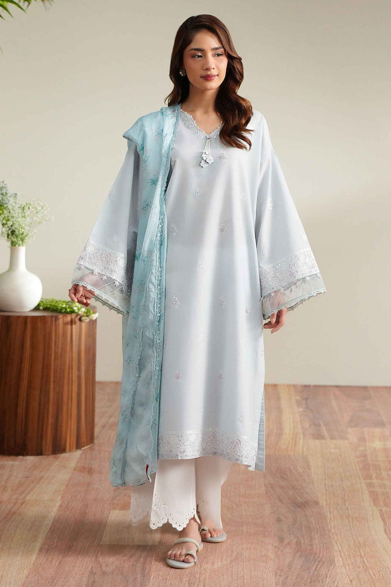 POWDERED SKY - 2PC (SHIRT & DUPATTA)