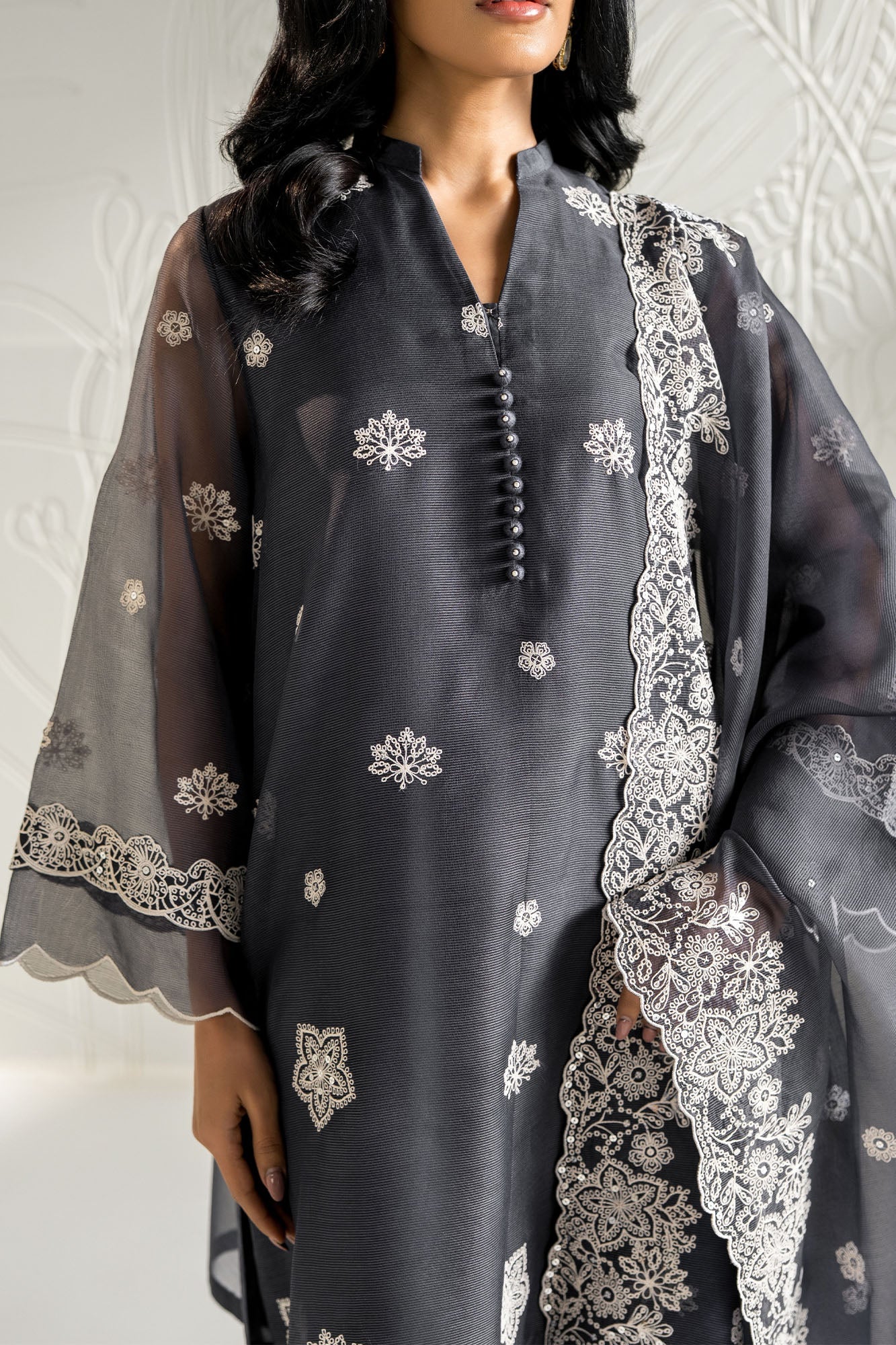 NAVY GLEAM -2PC (SHIRT & DUPATTA)