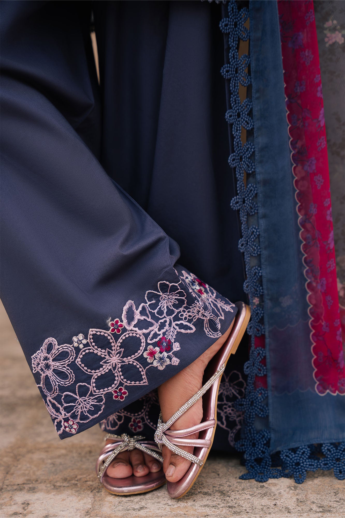 INDIGO DUSK-3PC EMBROIDERED LAWN SUIT