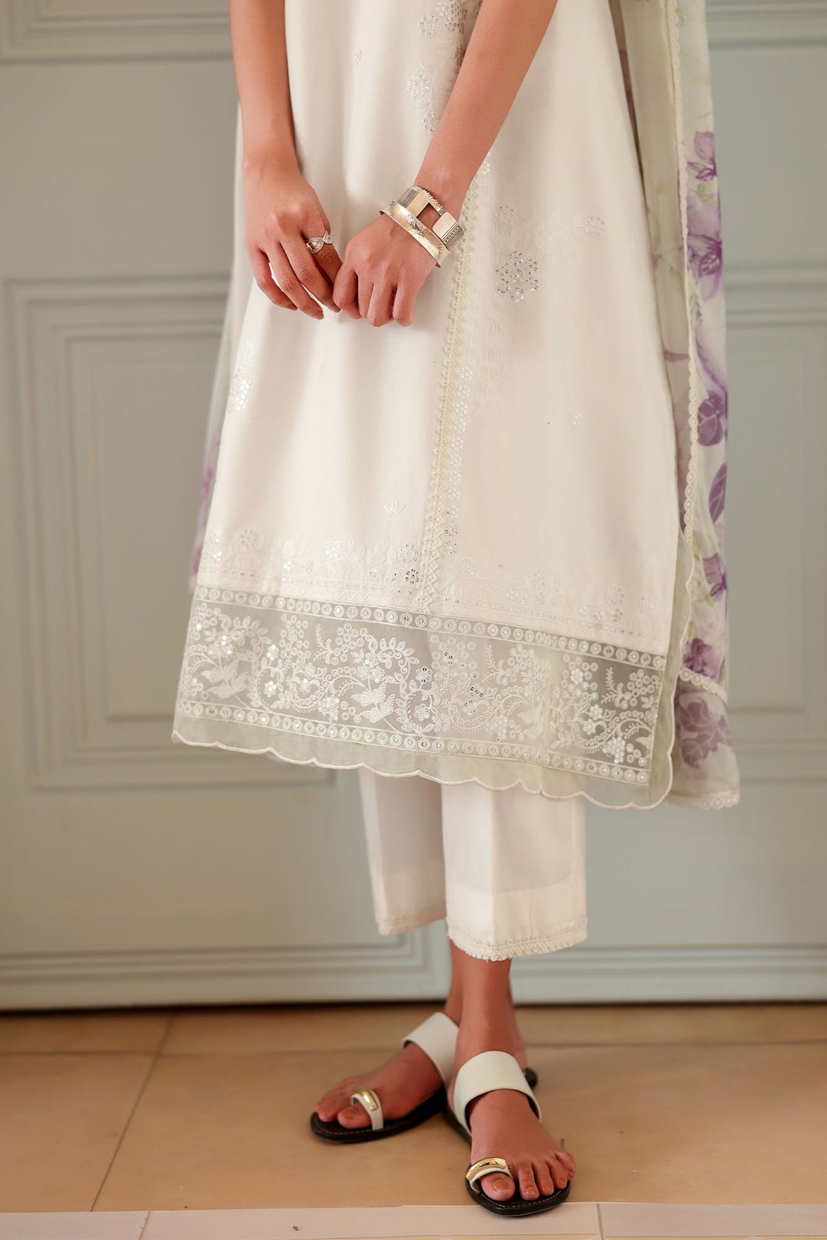IVORY ATELIER-3PC EMBROIDERED LAWN SUIT