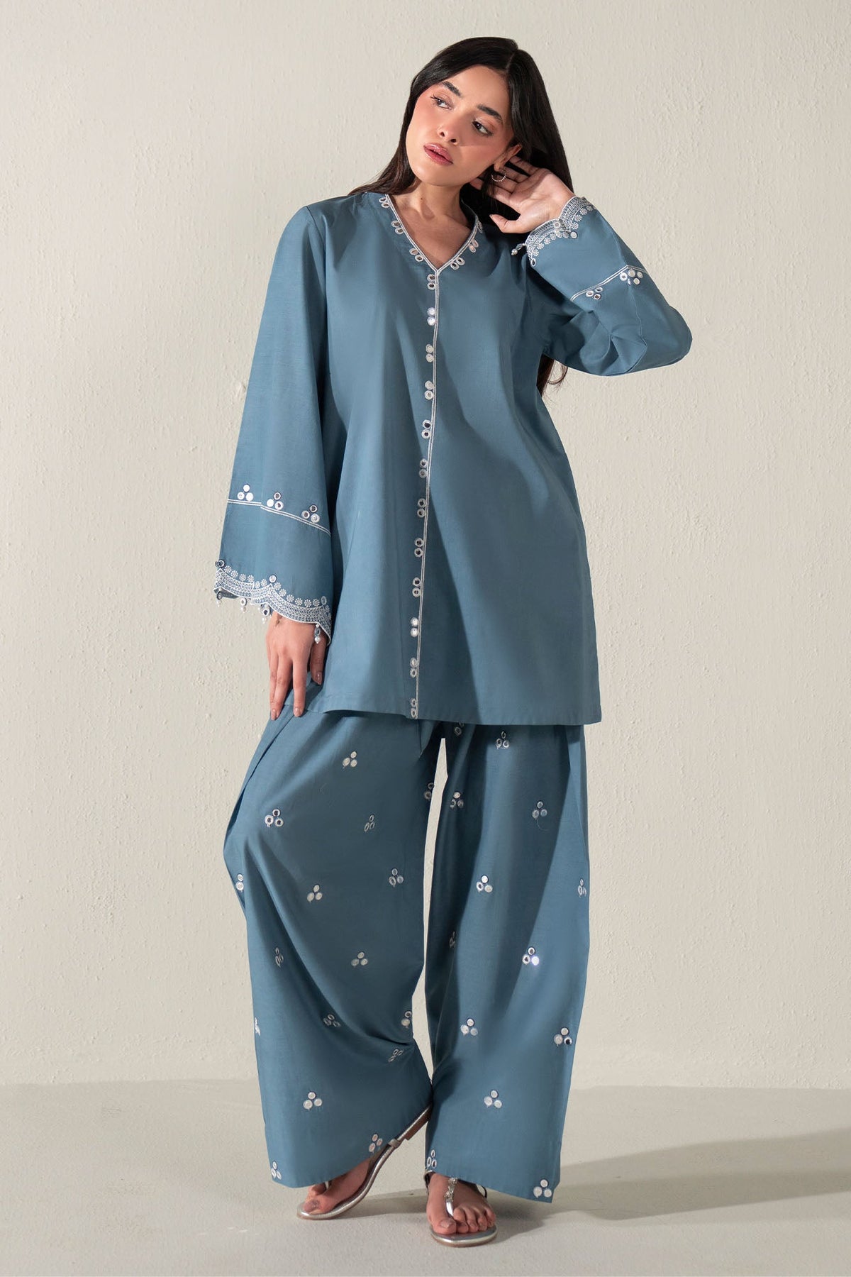 AURELIAN BLUE-2PC (SHIRT & SHALWAR)