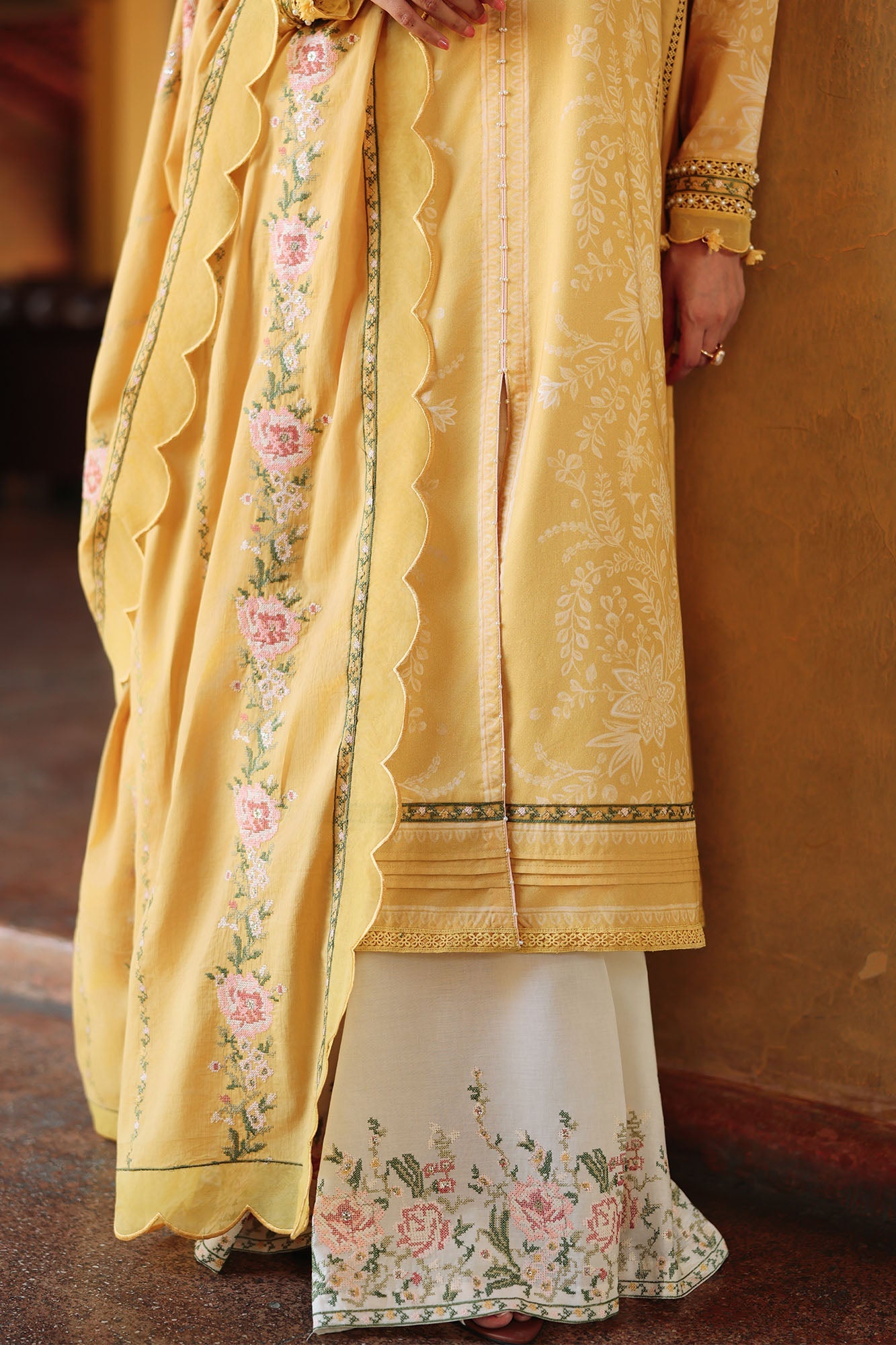 PETAL DRAPES-3PC EMBROIDERED LAWN SUIT
