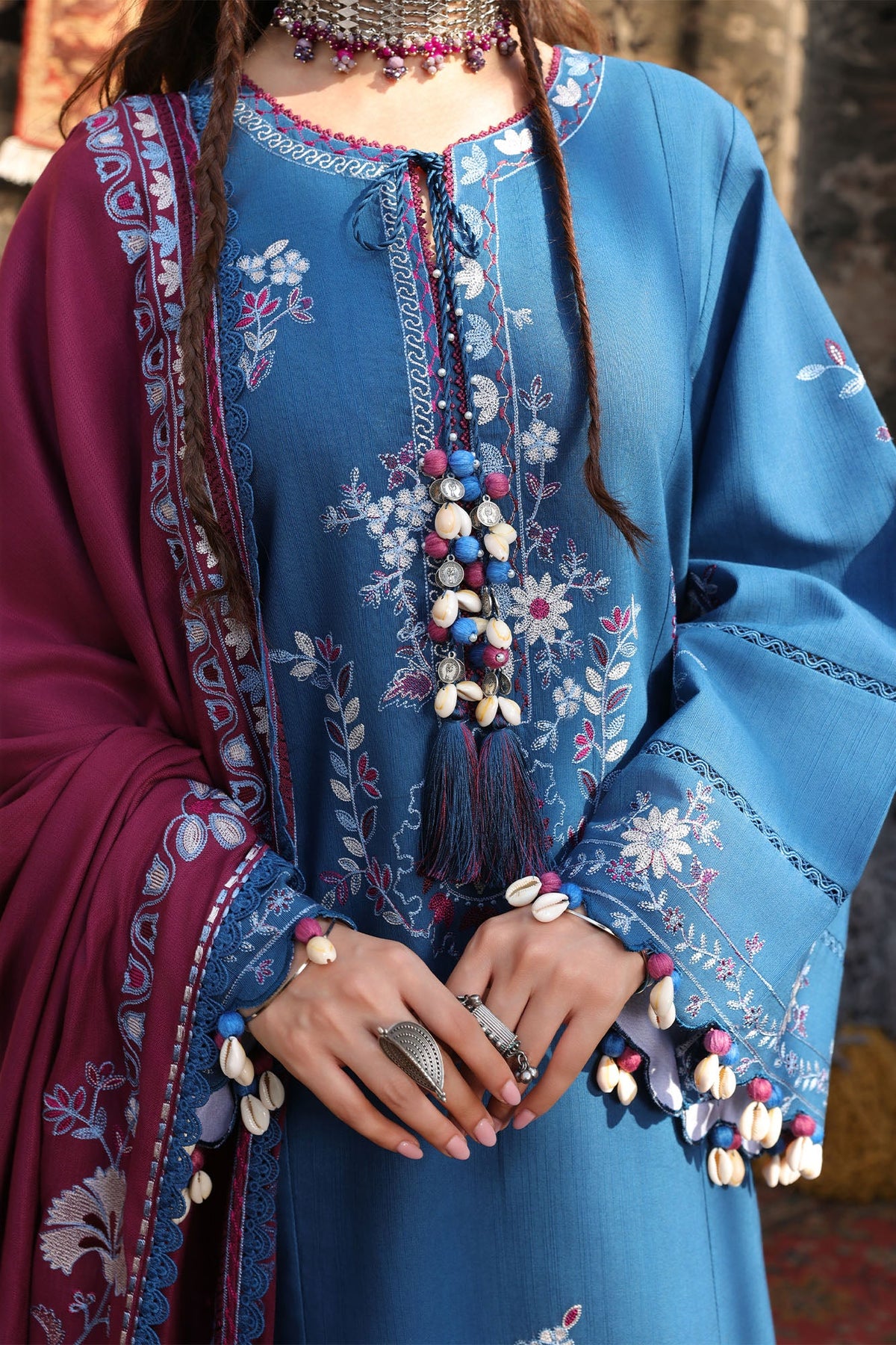OCEAN REVERIE-3PC KHADDAR EMBROIDERED SUIT