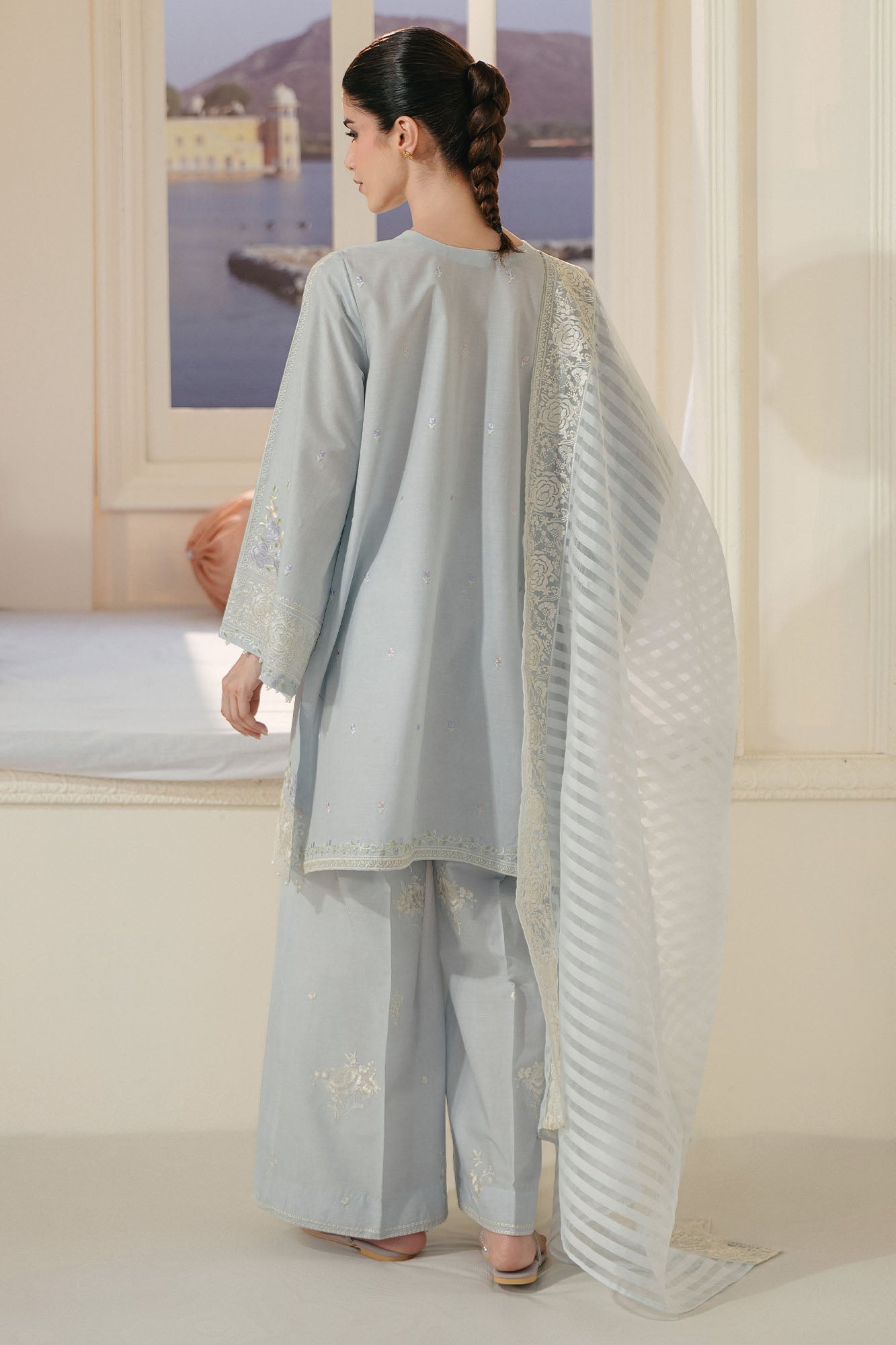 AQUA WHISPER-3PC (SHIRT, TROUSER & DUPATTA)