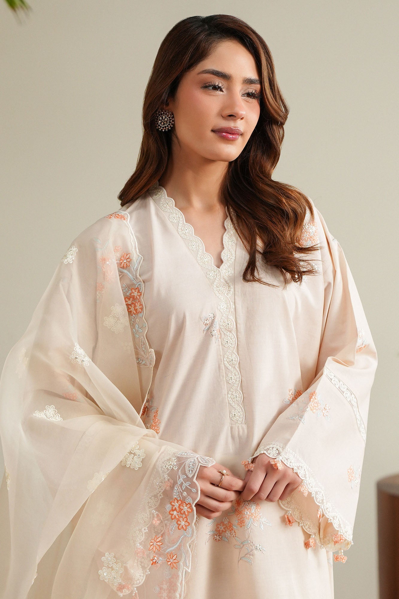 SOFT APPRICOT-2PC (SHIRT & DUPATTA)