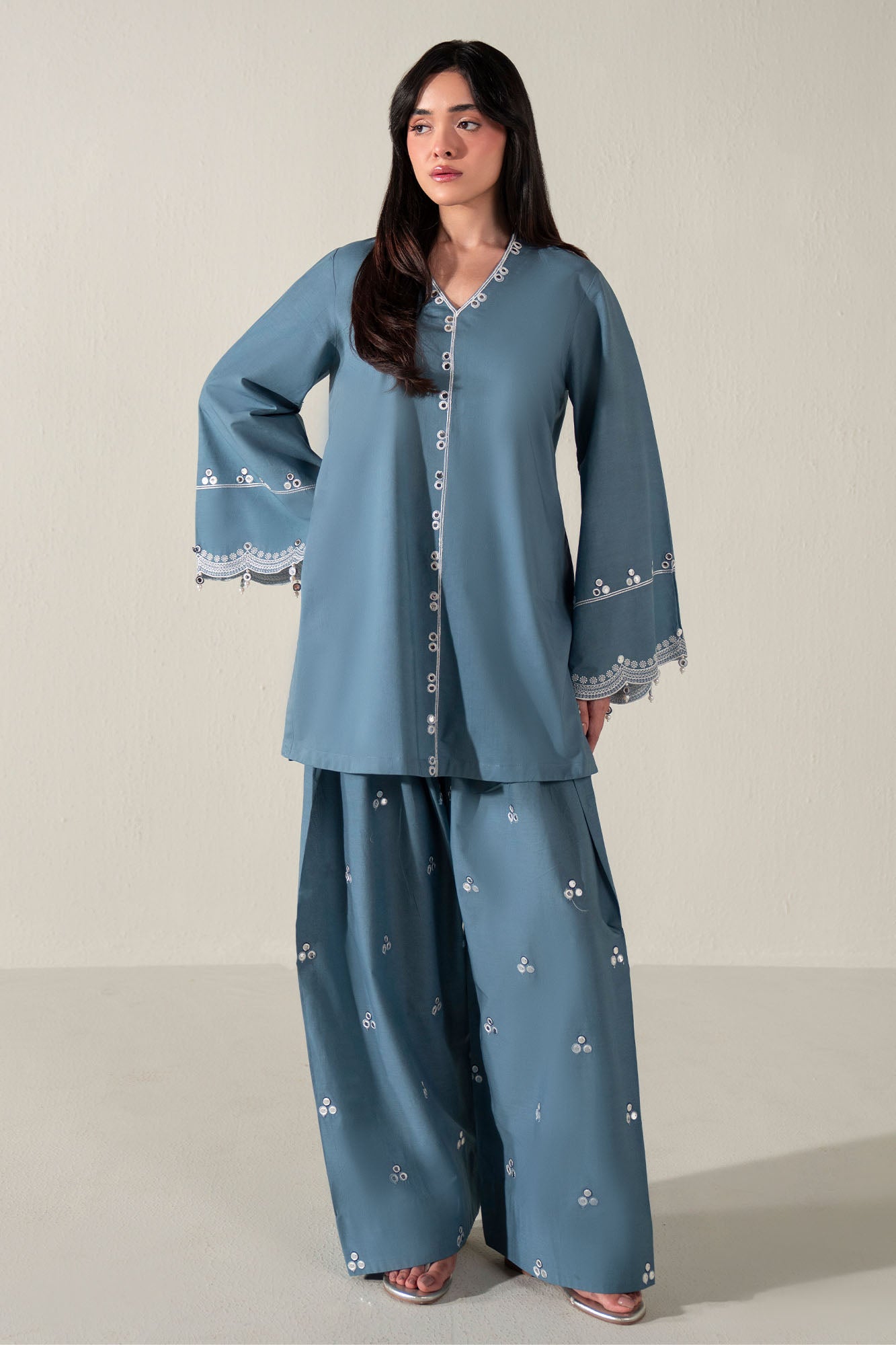 AURELIAN BLUE-2PC (SHIRT & SHALWAR)
