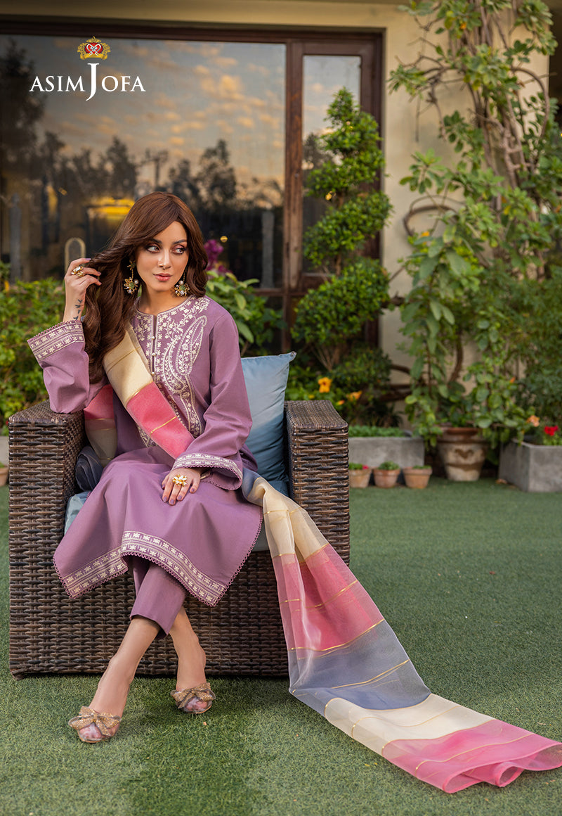 AJPB-98 EMBROIDERED RAW SILK 3 PCS