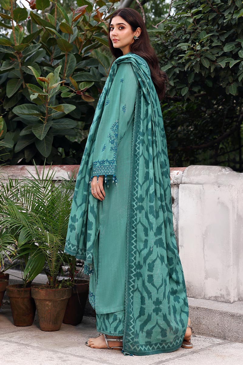 FLEUR WHISPER-3PC KHADDAR EMBROIDERED SUIT