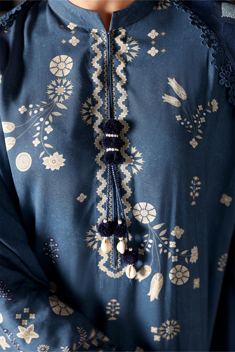 DREAMY DUNE-3PC LINEN PRINTED SUIT