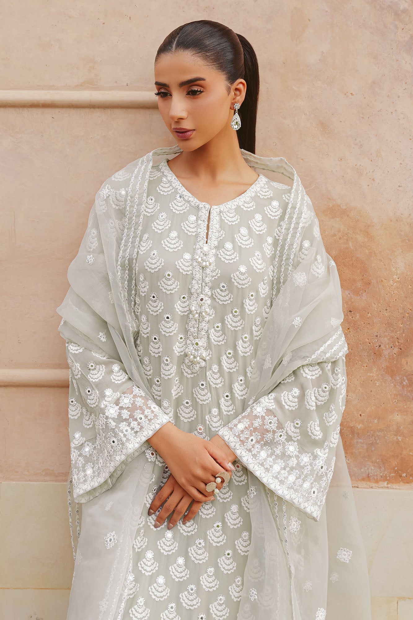 AQUA SPARKLE-3PC (SHIRT, TROUSER & DUPATTA)