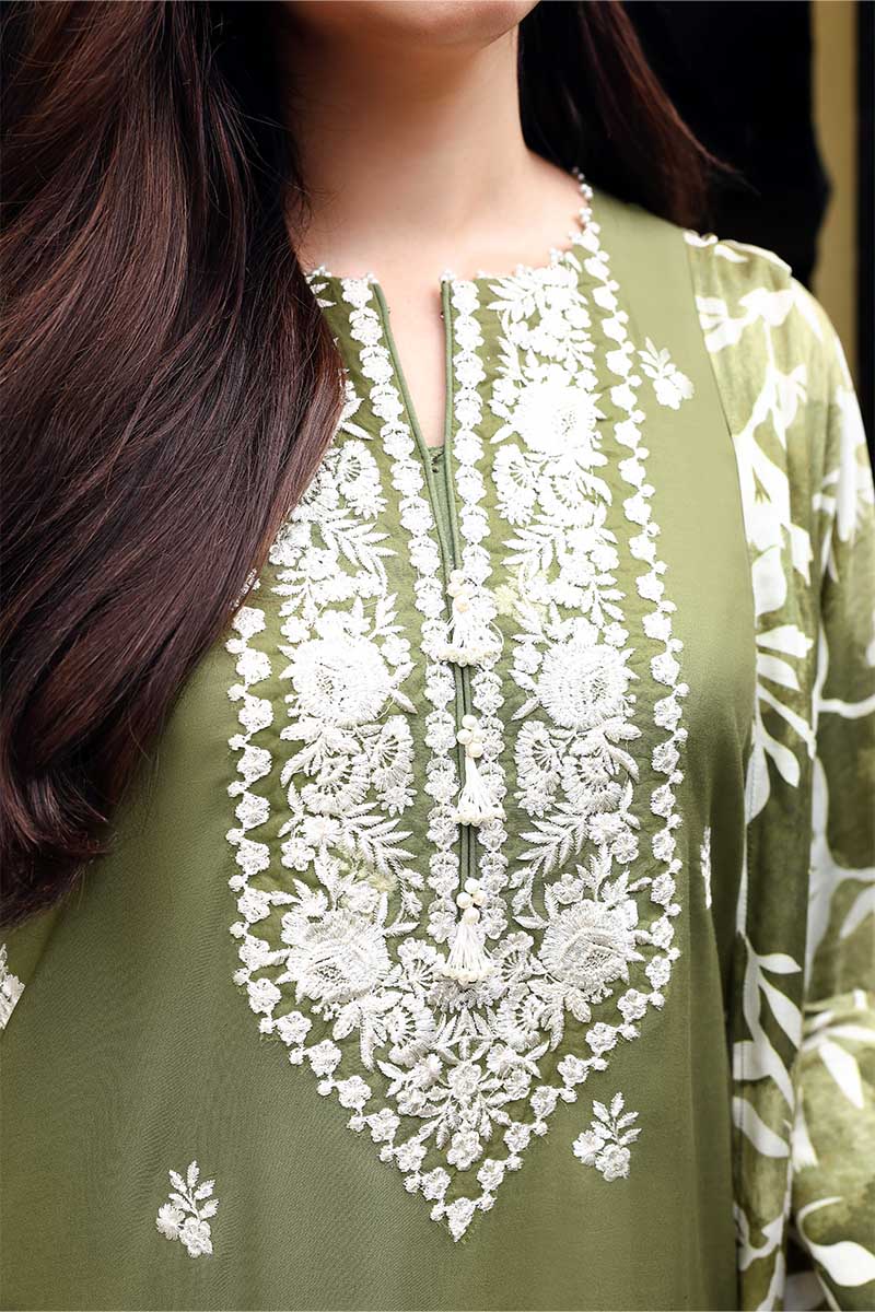 MOSS REVERIE-3PC LINEN EMBROIDERED SUIT
