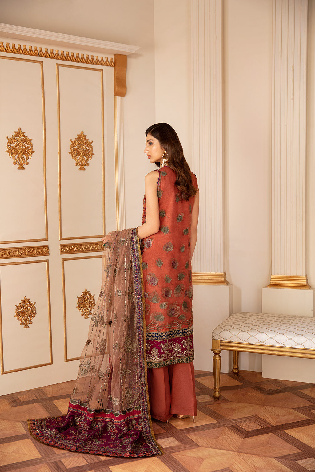 EMBROIDERED NET CH07-03 STITCHED