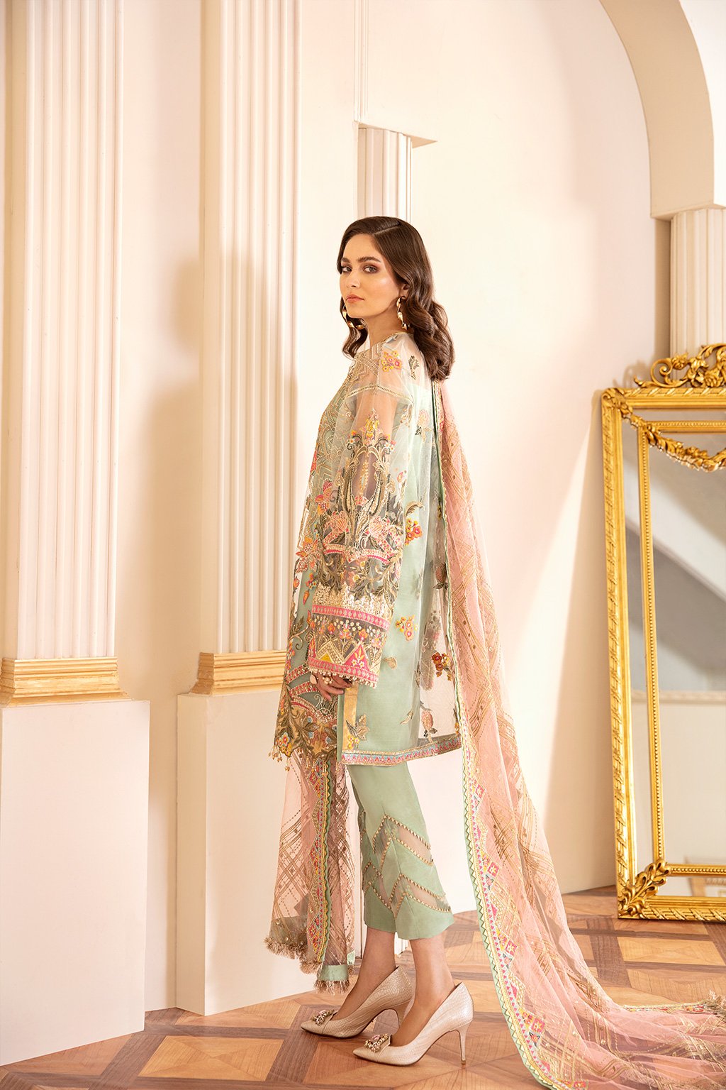 EMBROIDERED NET CH07-01 STITCHED