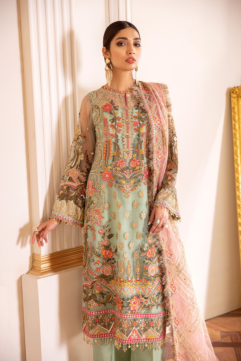 EMBROIDERED NET CH07-01 STITCHED