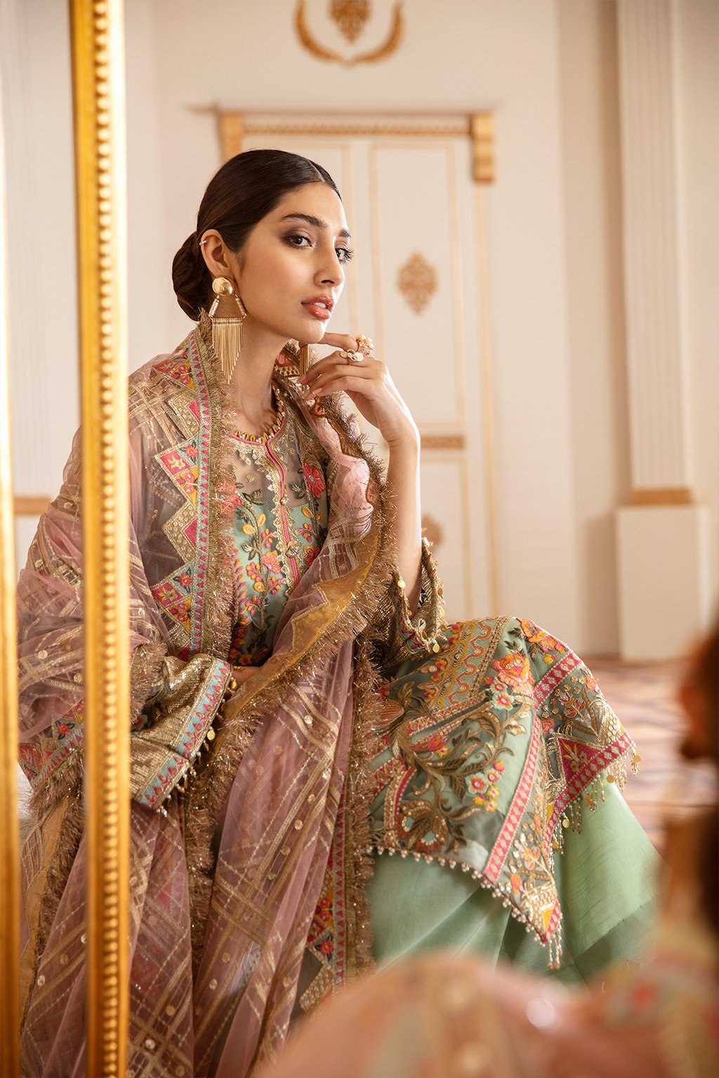 EMBROIDERED NET CH07-01 STITCHED