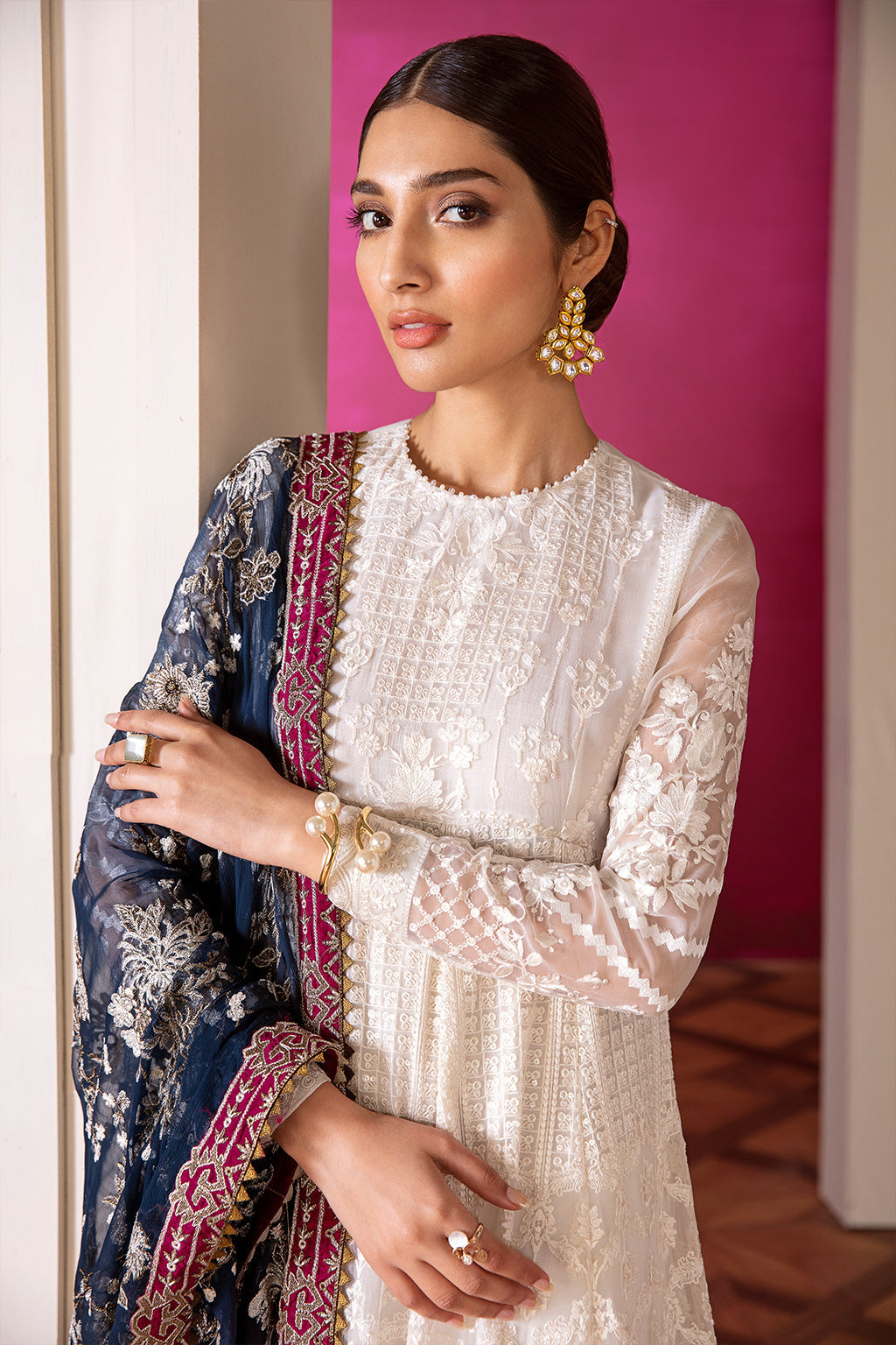 EMBROIDERED CHIFFON CH07-02 STITCHED