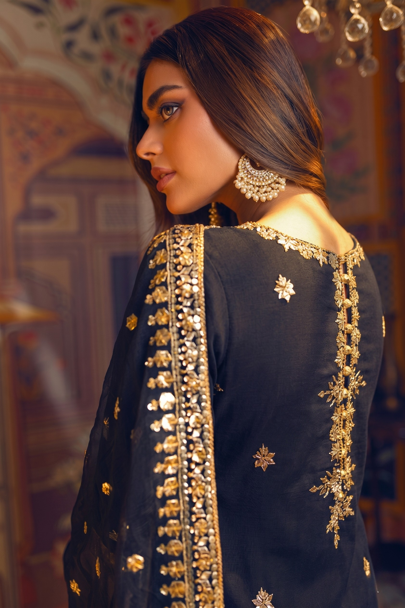 Black Zareen 3 Piece Dress | Embroidered Lawn Suit