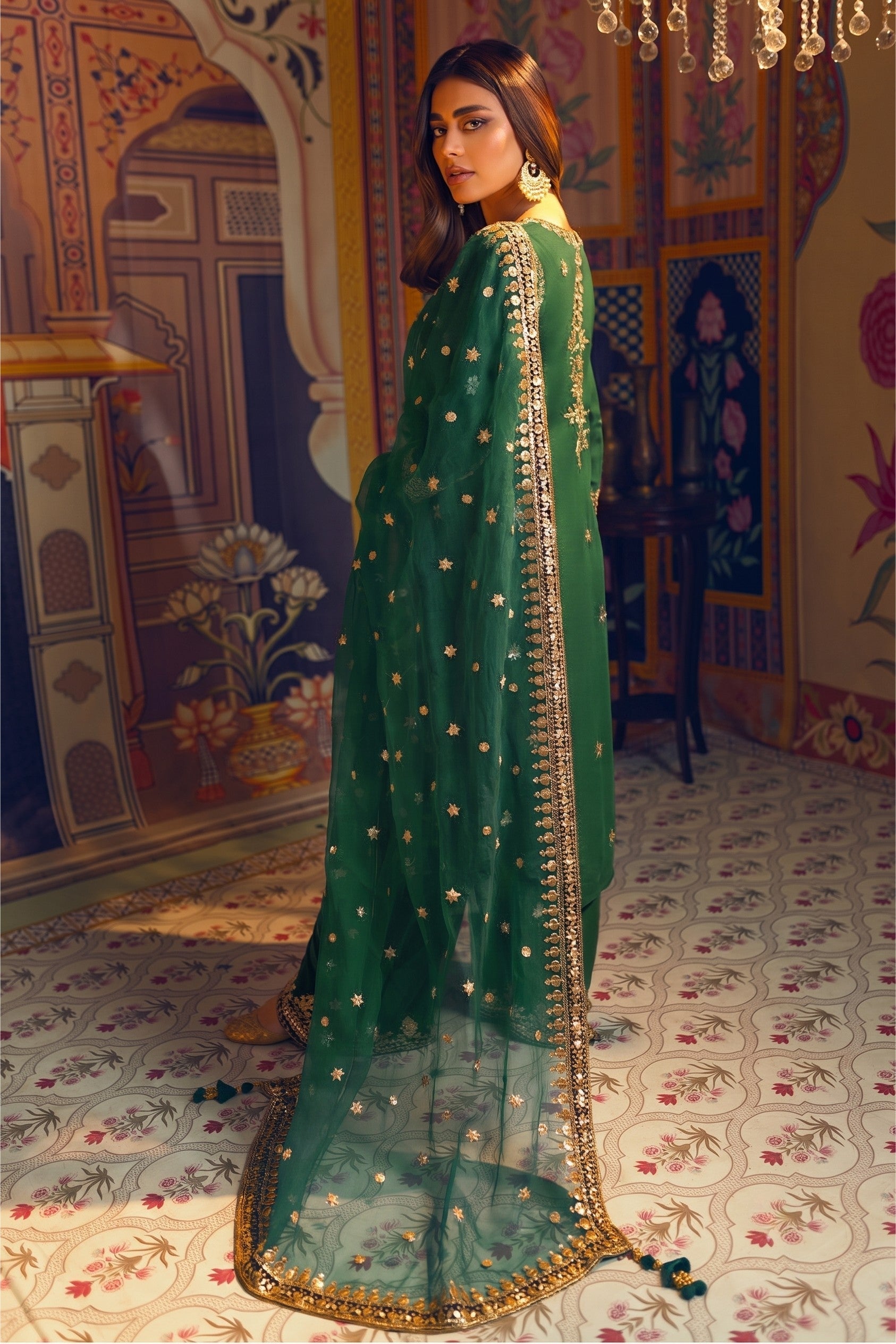 Green Zareen Lawn Suit - 3 Piece Embroidered Ready to Wear