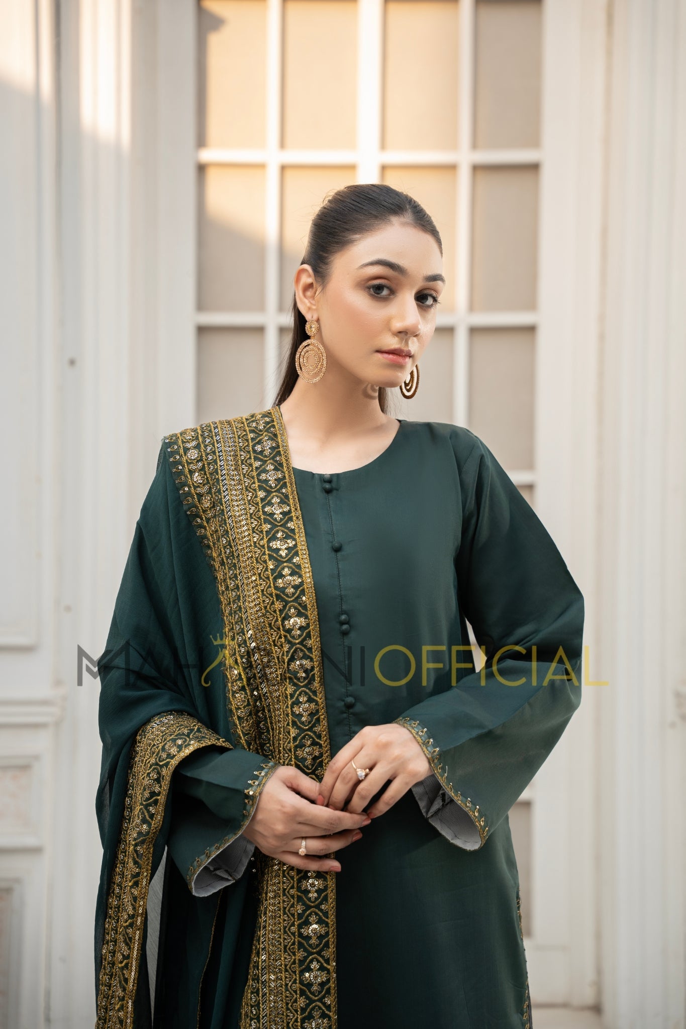 Green Mystique – Luxury Embroidered Suit for Women
