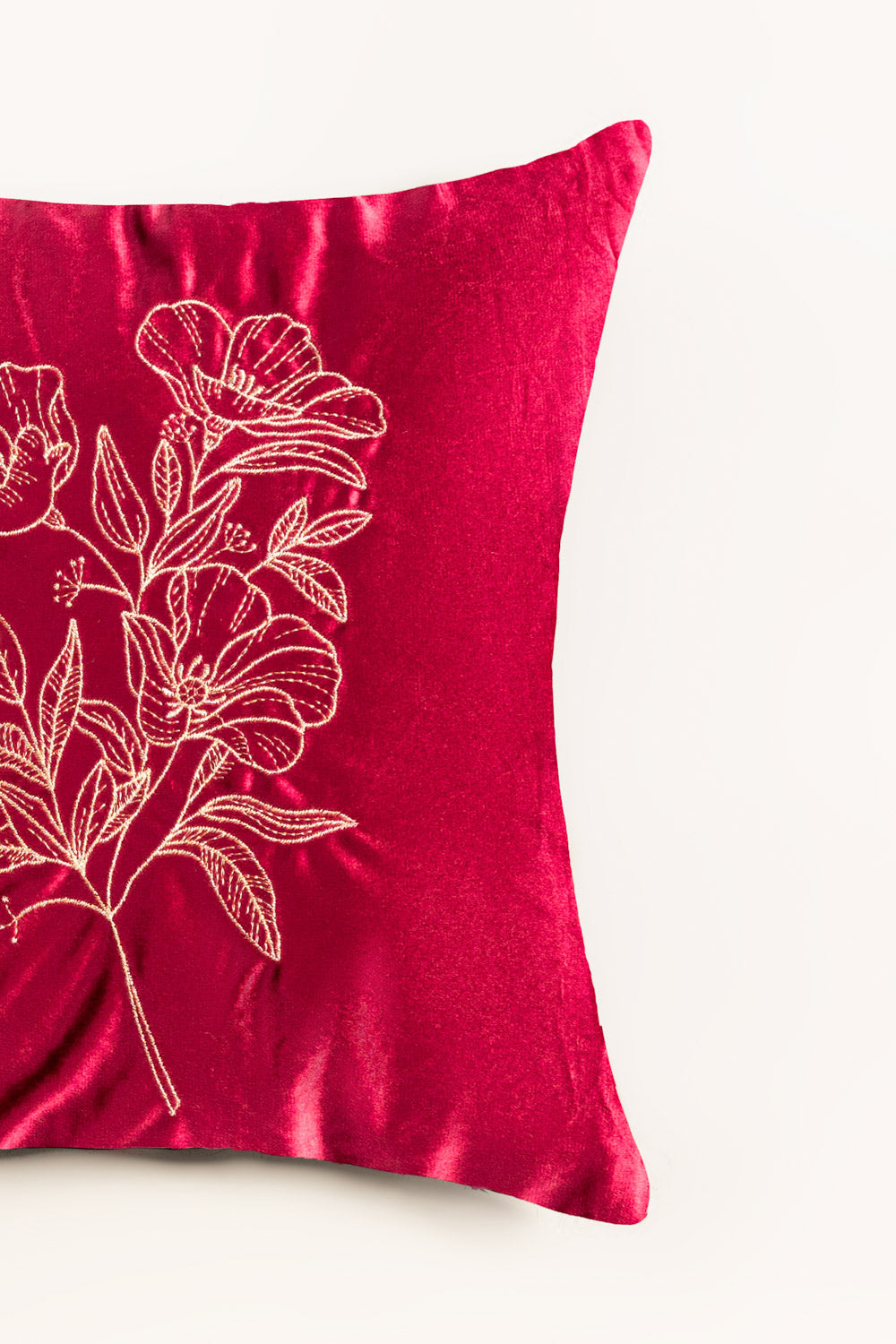 Velvet Embroidered Cushion Cover