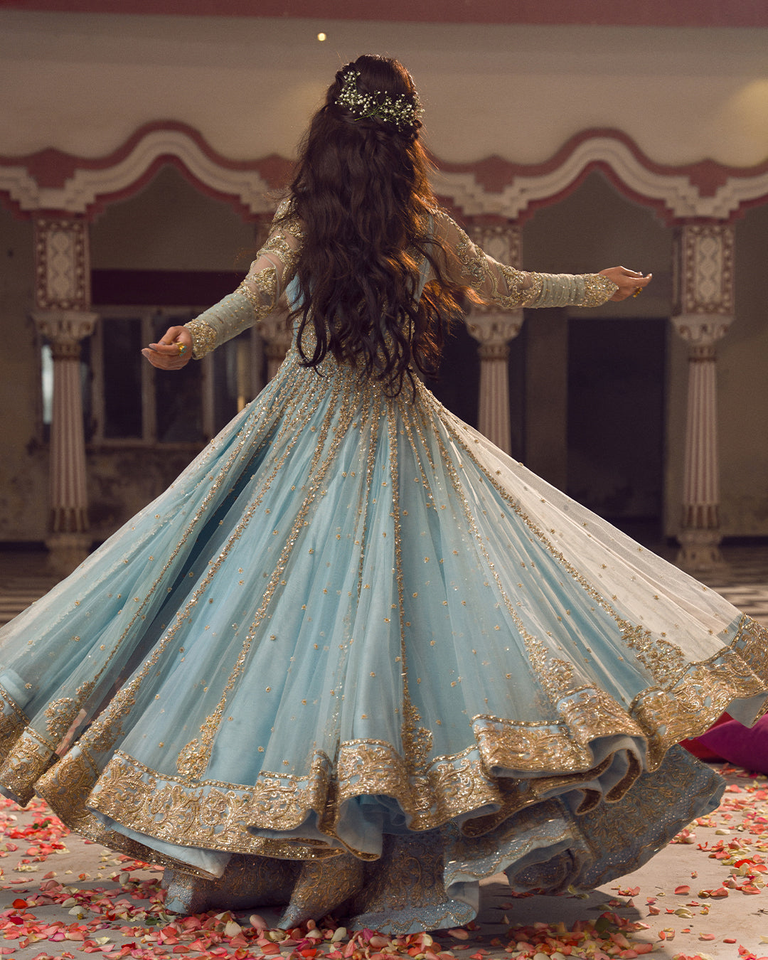 Faiza Saqlain Ahlah Style — Mairaz Embellished Net Pishwas & Sharara
