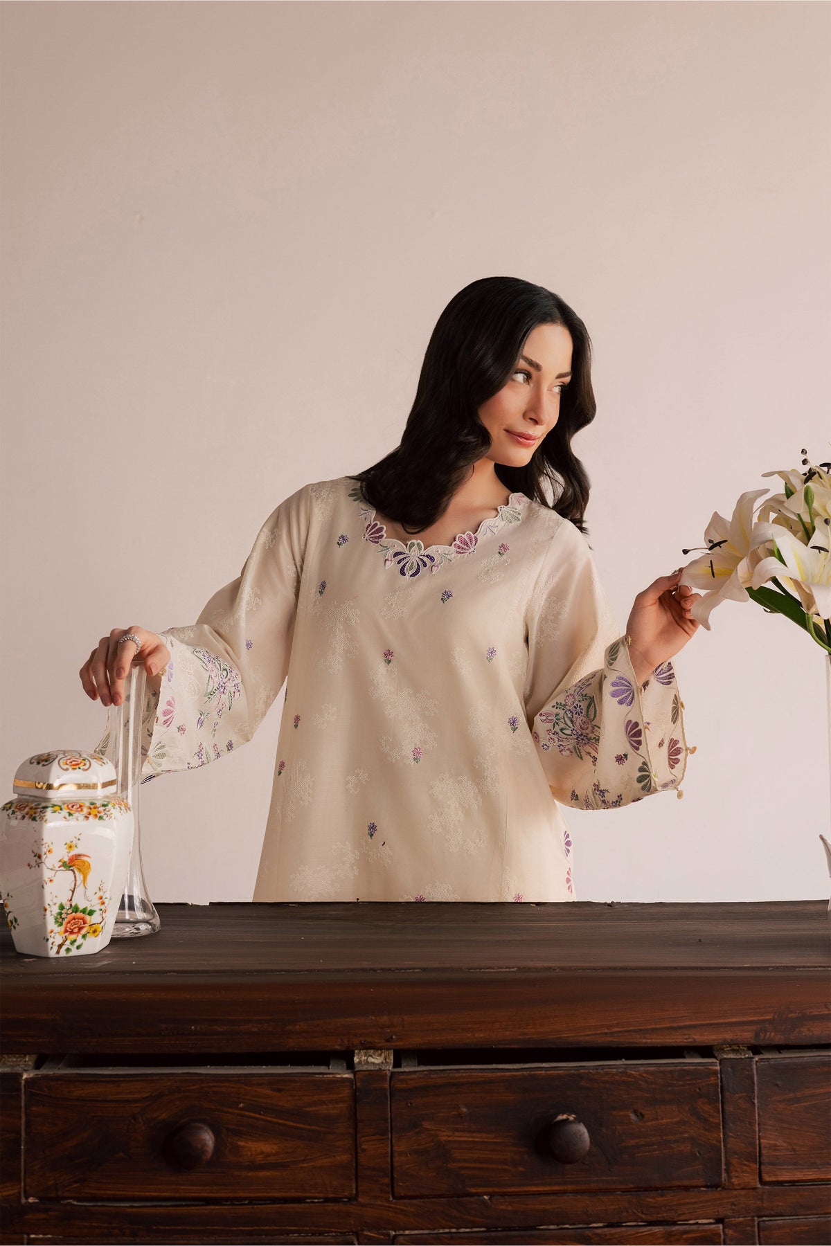 Vanilla Bloom 2Pc - Embroidered Lawn Dress