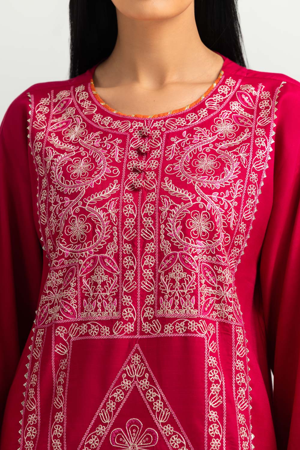 Viscose Raw Silk Embroidered Co-Ord Set