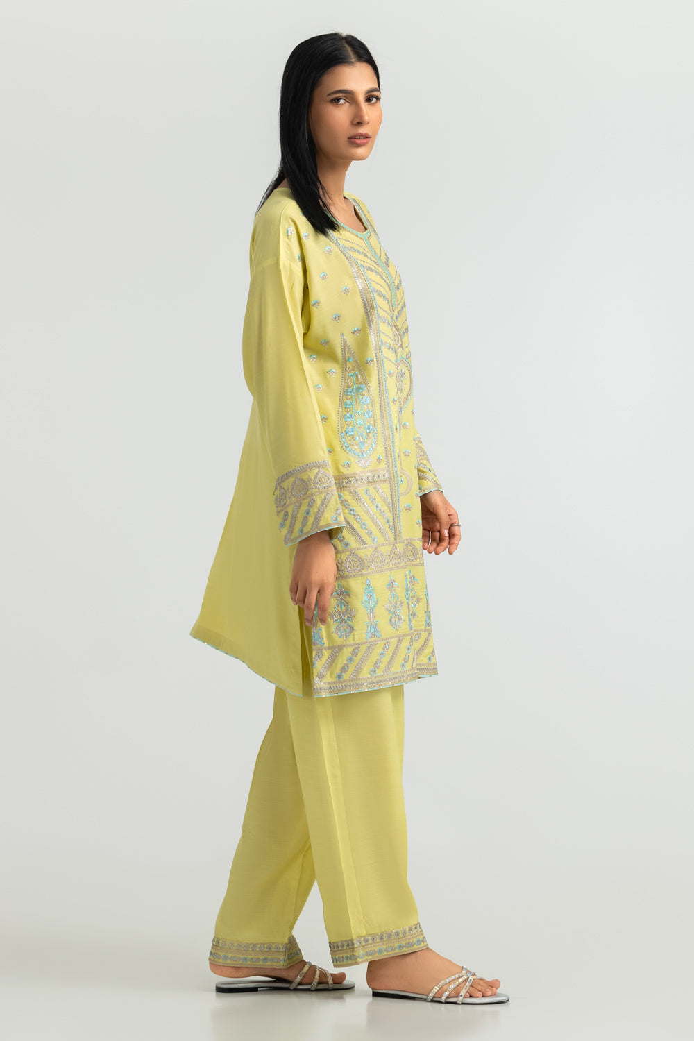Viscose Raw Silk Embroidered Co-Ord Set