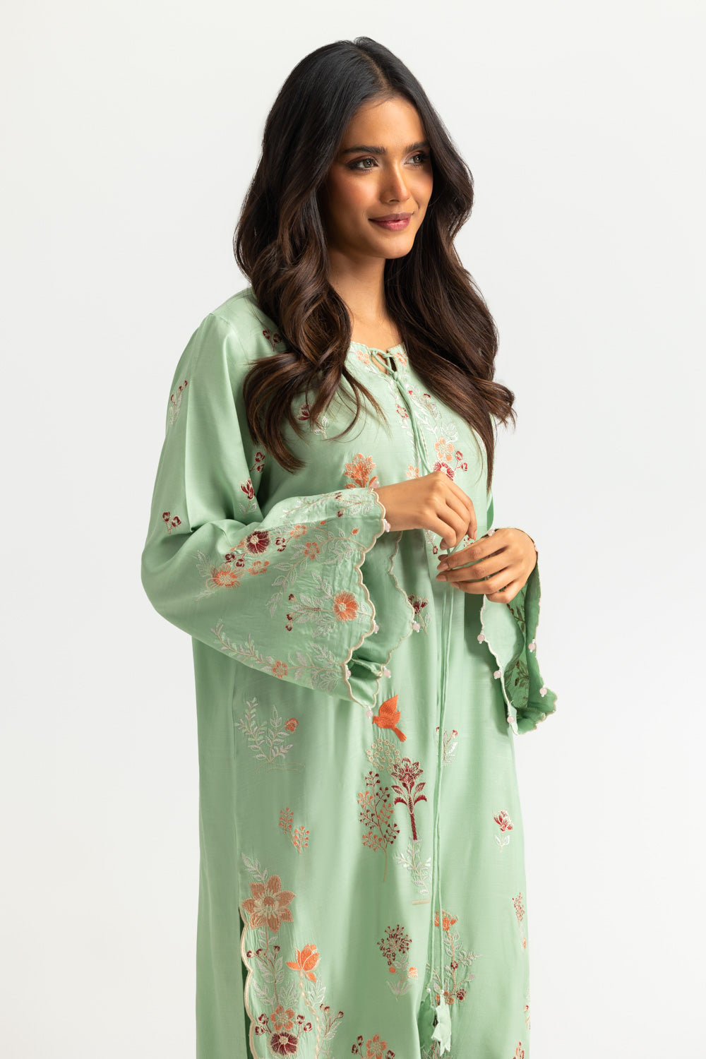 Viscose Raw Silk Embroidered Co-Ord Set