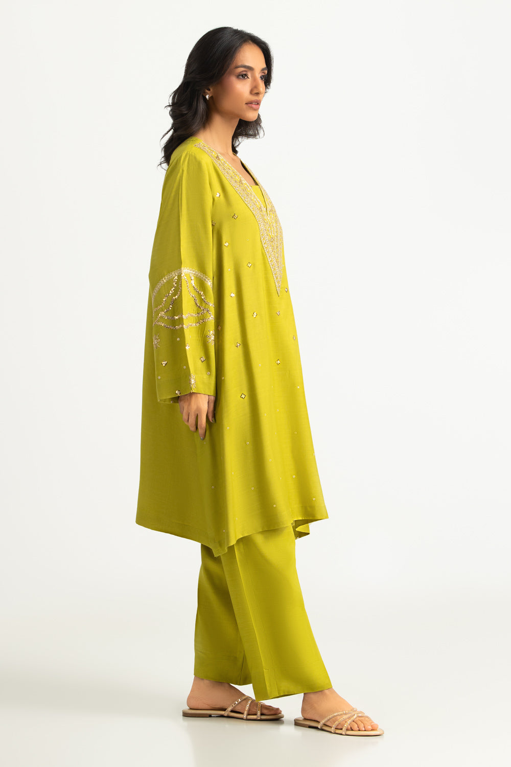 Viscose Raw Silk Embroidered Co-Ord Set