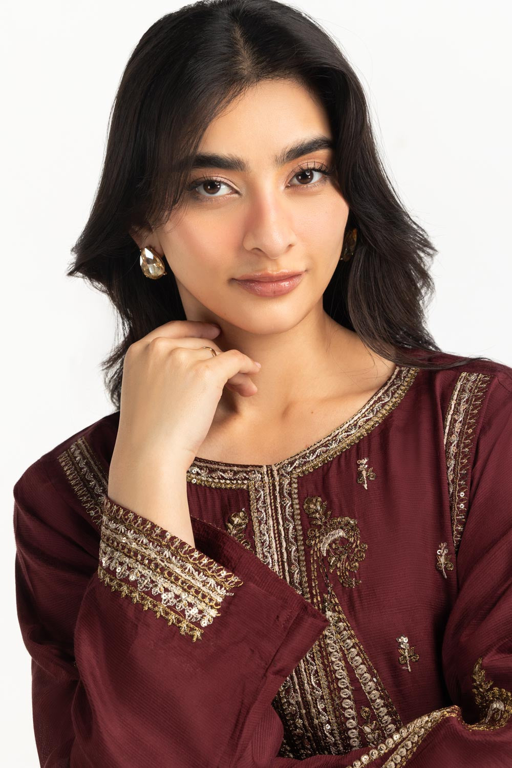 Viscose Raw Silk Embroidered Co-Ord Set