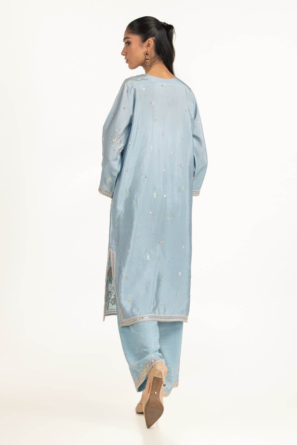 Viscose Rawsilk Embroidered Shirt And Trouser