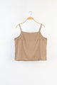 Beige Velvet Tank Top