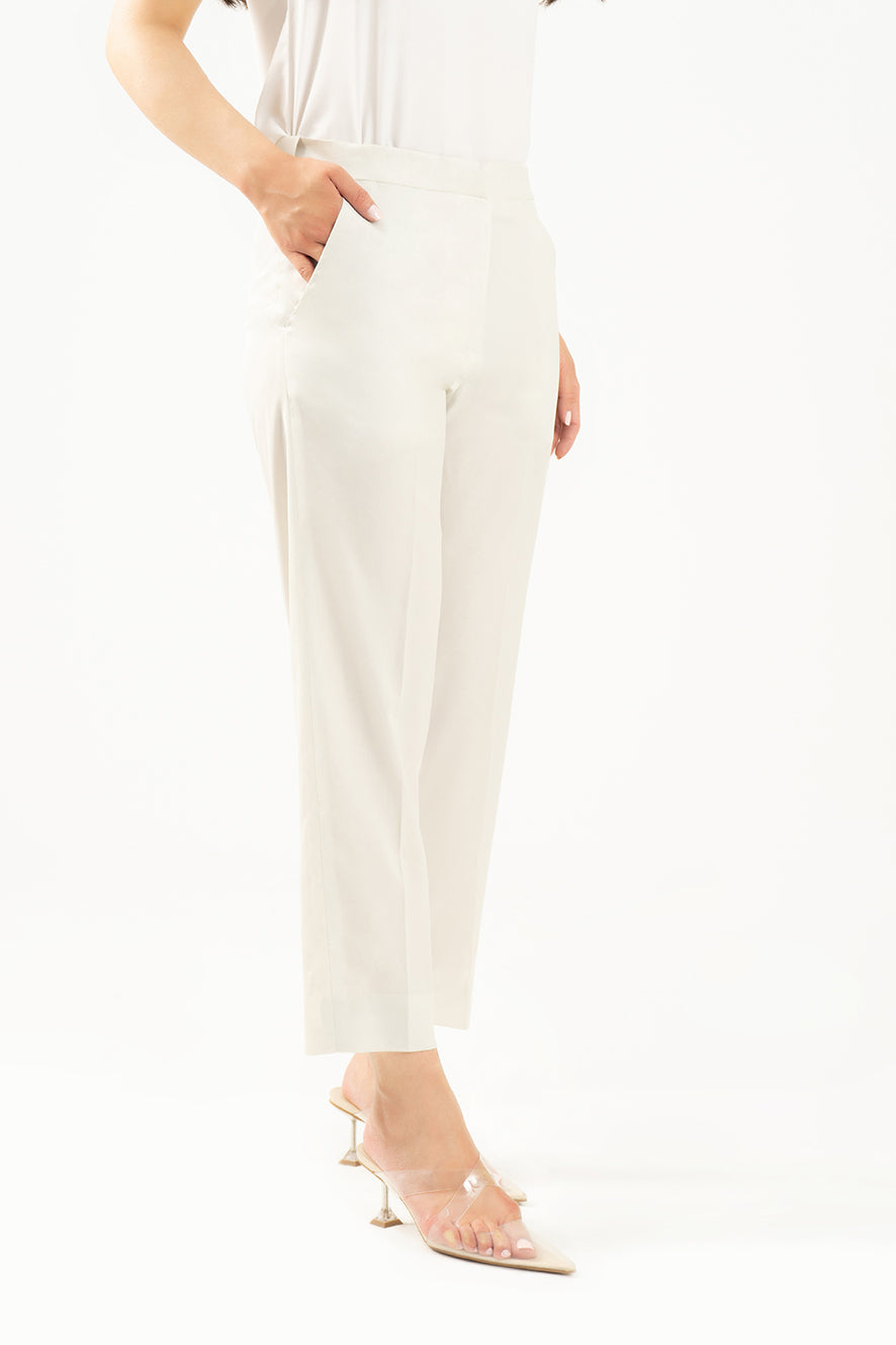 Tapered Flexi Waist Pants - Ivory