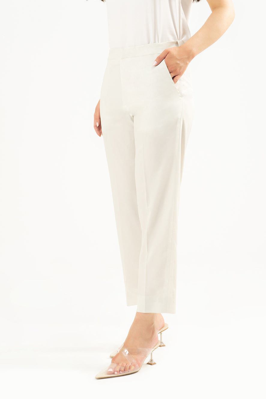 Tapered Flexi Waist Pants - Ivory