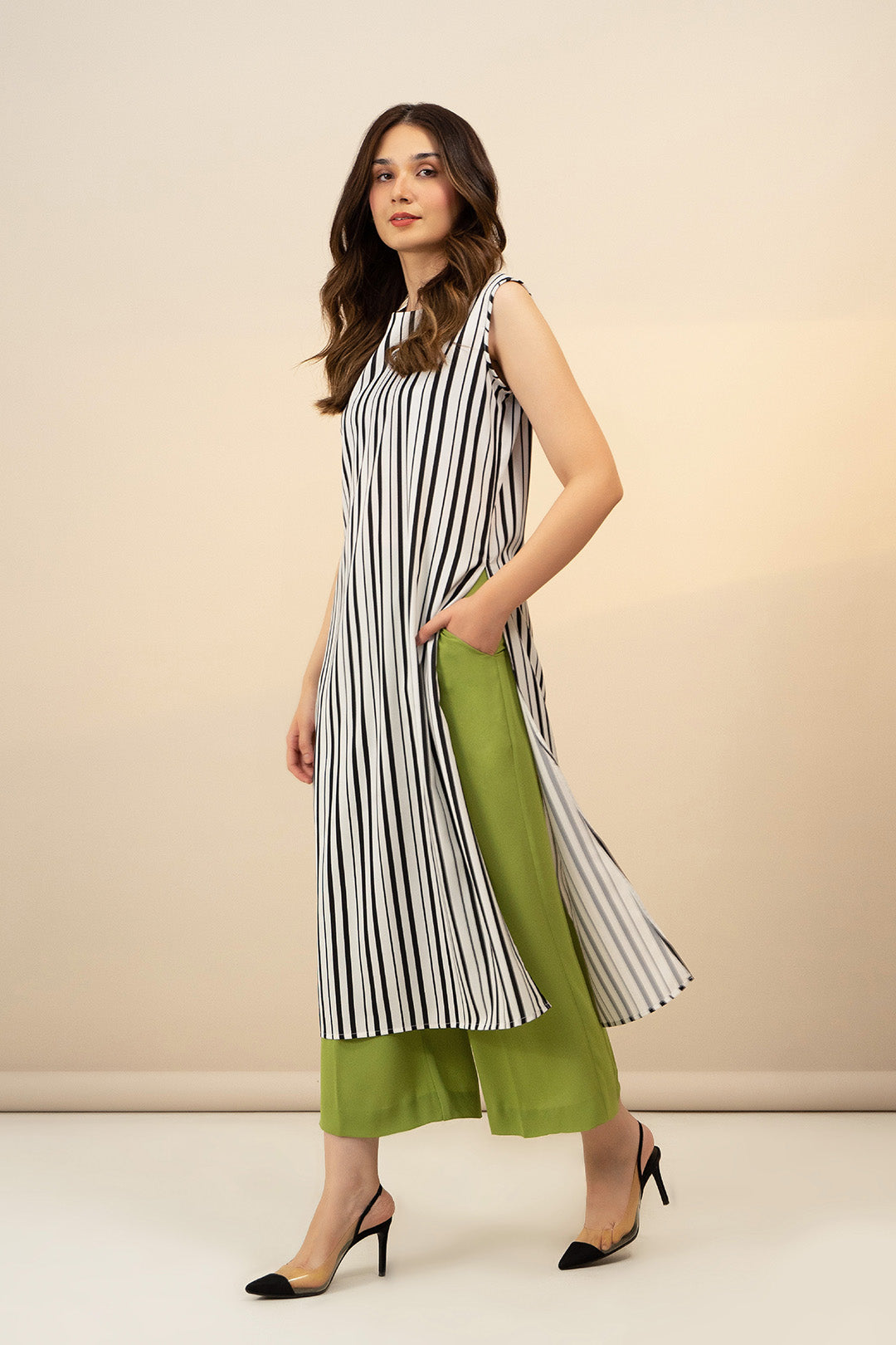 Striped Long (Sleeveless)